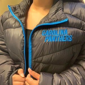Vintage North Carolina Panthers Puffer Jacket Coat